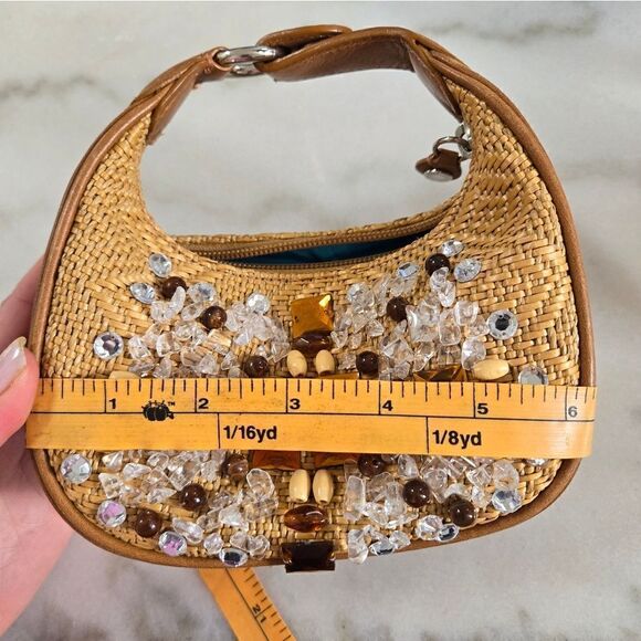 COLE HAAN straw bag embroidery , new - Picture 8 of 8